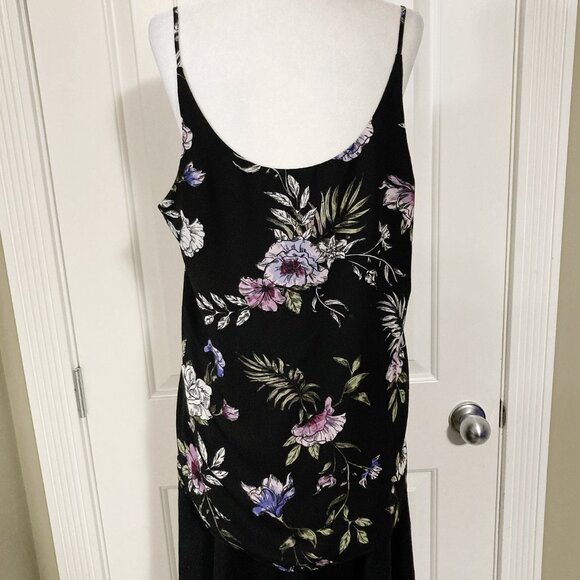 REITMANS Dark floral print spaghetti strap tank top ~ Boho XS SMALL black shirt - Picture 10 of 10